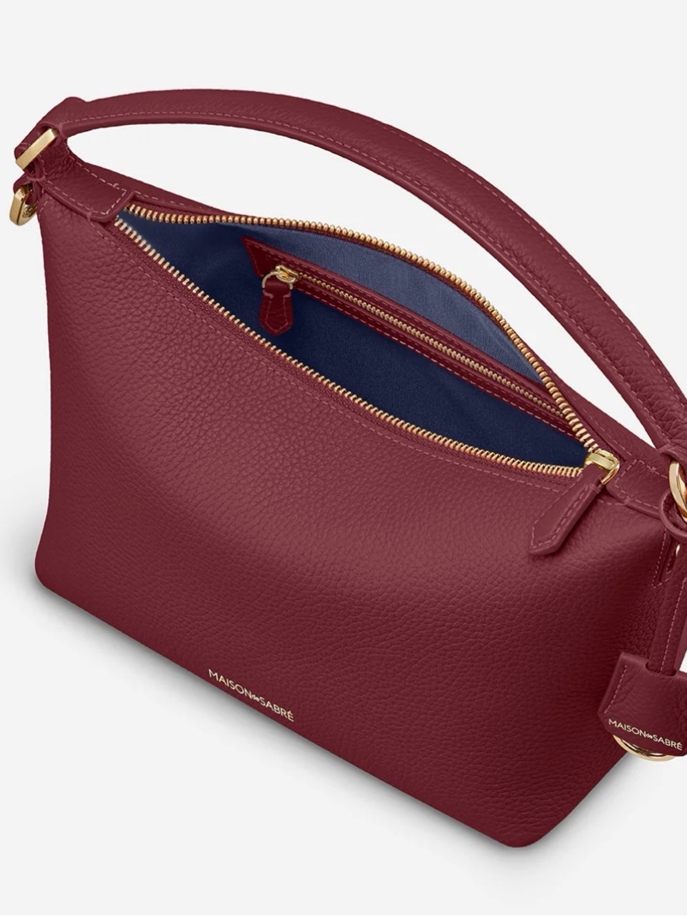 AUTH Maison de Sabre The Small Soft Hobo Plum Red (Wine/Burgundy) - Picture 9 of 10